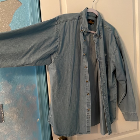 Vintage Denim Button Down Shirt Men Size L - Picture 4 of 6